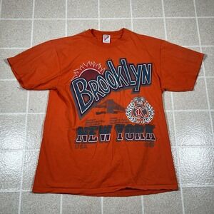 Vintage 90s Brooklyn New York Spell Out Tshirt Made In USA Size Large‎ Y2K Style